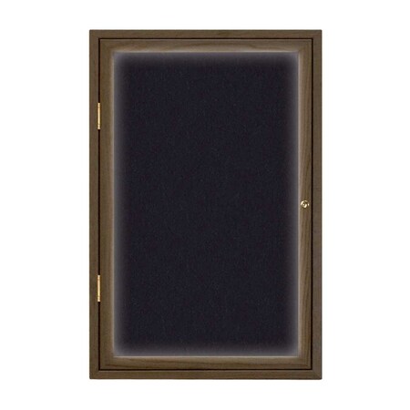 United Visual Products Triple Door Enclosed Radius EZ Tack Board, 96"x48", Header, Satin/Green UV7016EZ-GREEN-SATIN